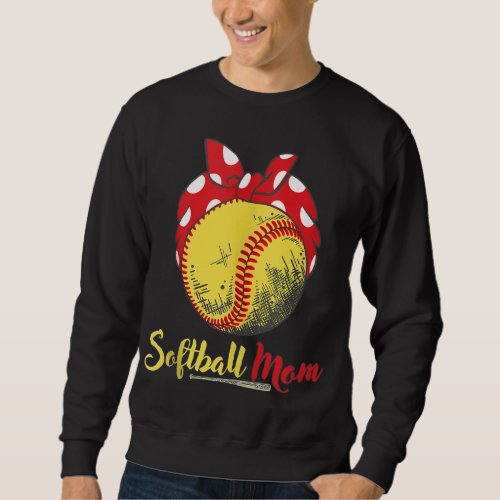 US Flag Softball Player Mom Mothers Day Gift Sweatshirt