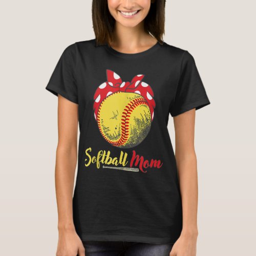 US Flag Softball Player Mom Mothers Day Gift T_Shirt