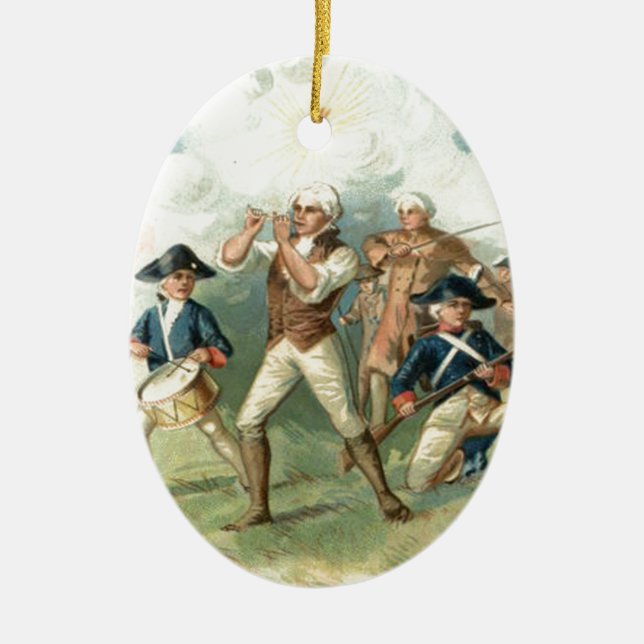 US Flag Spirit of 76 Soldier Drummer Boy Ceramic Ornament (Front)