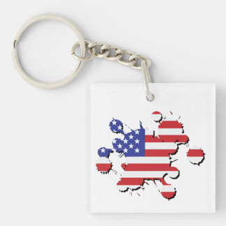 US flag splatter Keychain