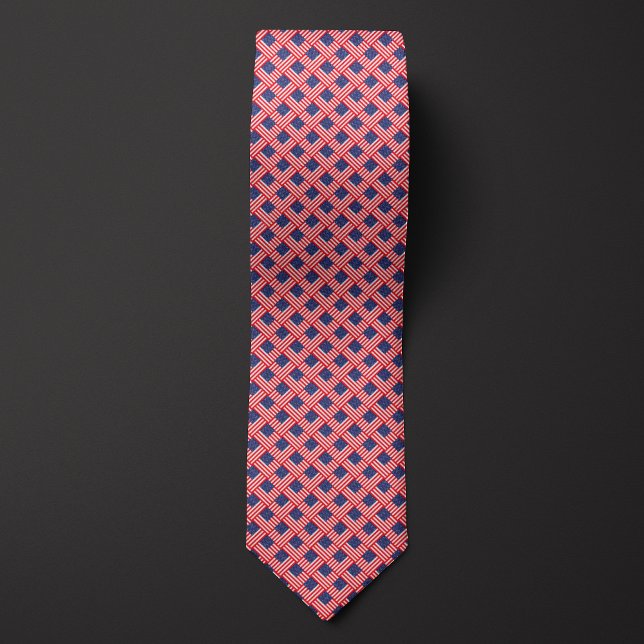 US Flag Square Patchwork Neck Tie (Creator Uploaded)