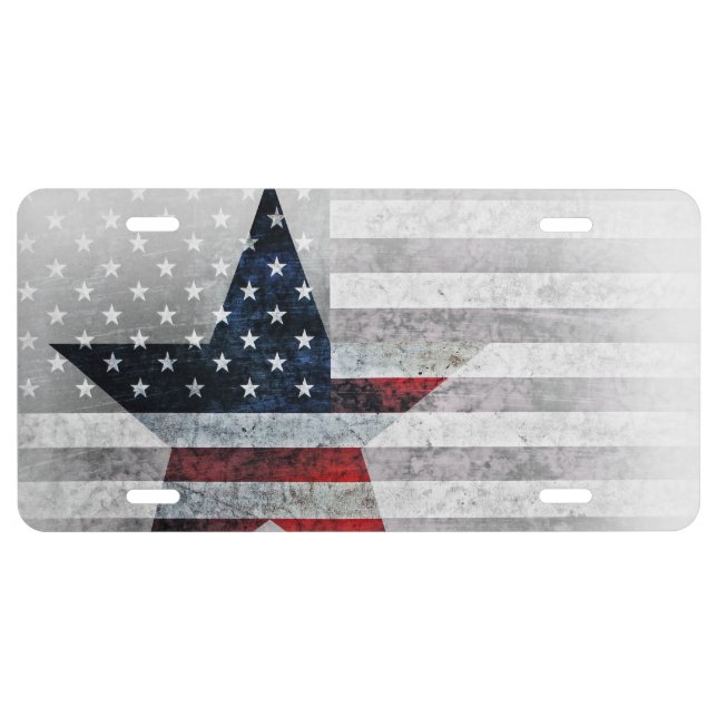 US Flag Star License Plate (Front)