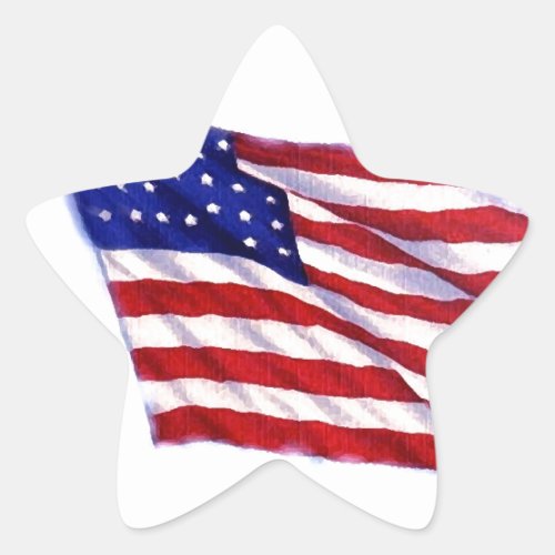 US Flag Star Sticker