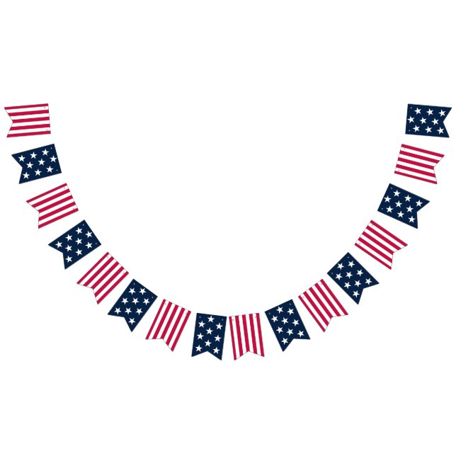 US Flag Stars Stripes Red White Blue Bunting Flags (All)