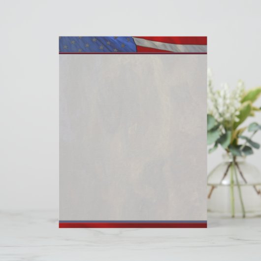 US Flag Stationary Letterhead (Standing Front)