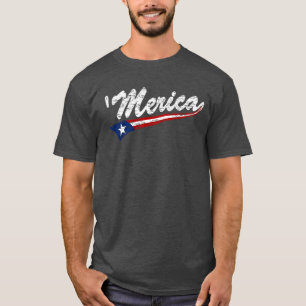 US Flag Style Swoosh 'Merica (Distressed) T-shirt
