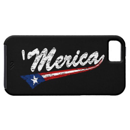 Us Flag Style Swoosh 'merica (worn) Iphone 5 Case