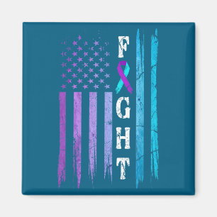 Us Flag Suicide Prevention Awareness Fight Wear Pu Magnet