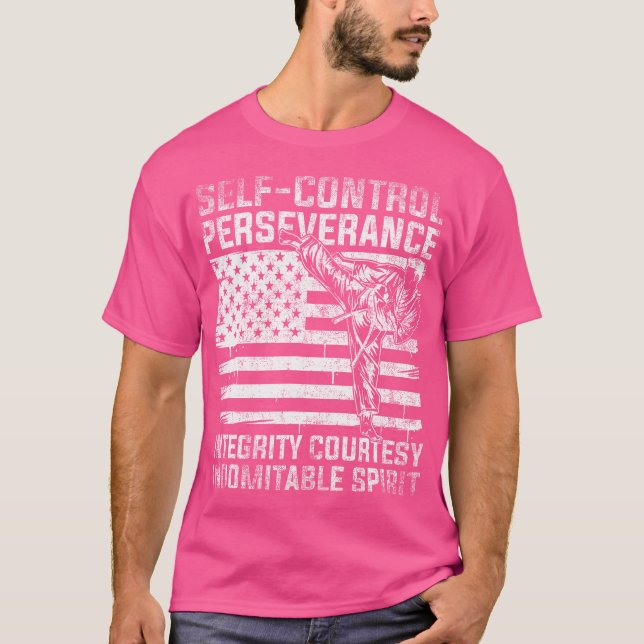 Us Flag Taekwondo T-Shirt (Front)