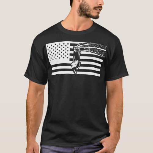 US Flag themed Crane Operator Gift T_Shirt