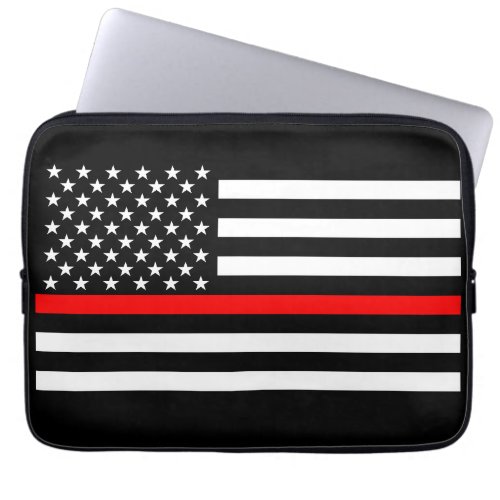 US Flag Thin Red Line Graphic Laptop Sleeve