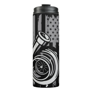 US Flag Tuner Car Guy Car Enthusiast Racing Drifti Thermal Tumbler