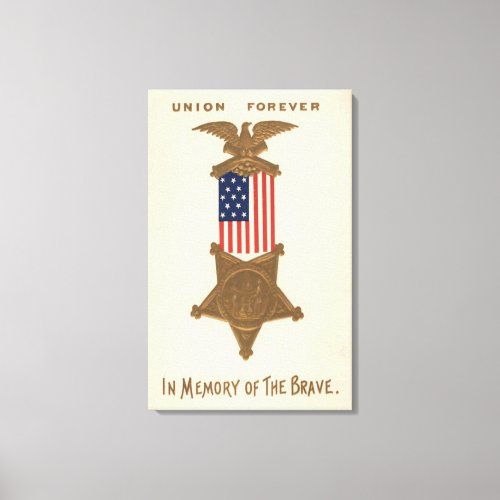 US Flag Union Civil War Medal Eagle Canvas Print