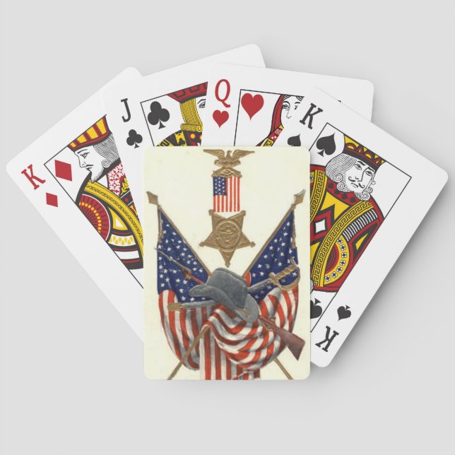 US Flag Union Civil War Medal Eagle Poker Cards (Back)