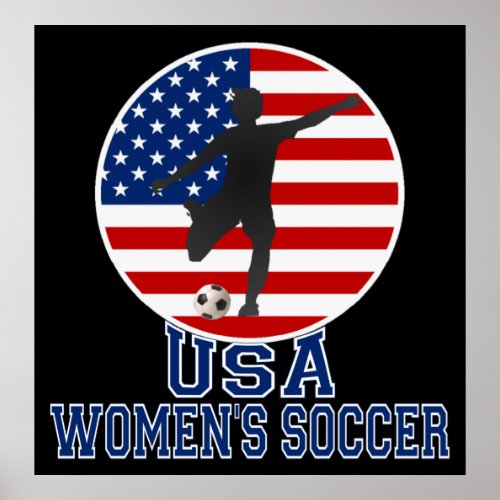 US Flag USA Womens Soccer Poster large