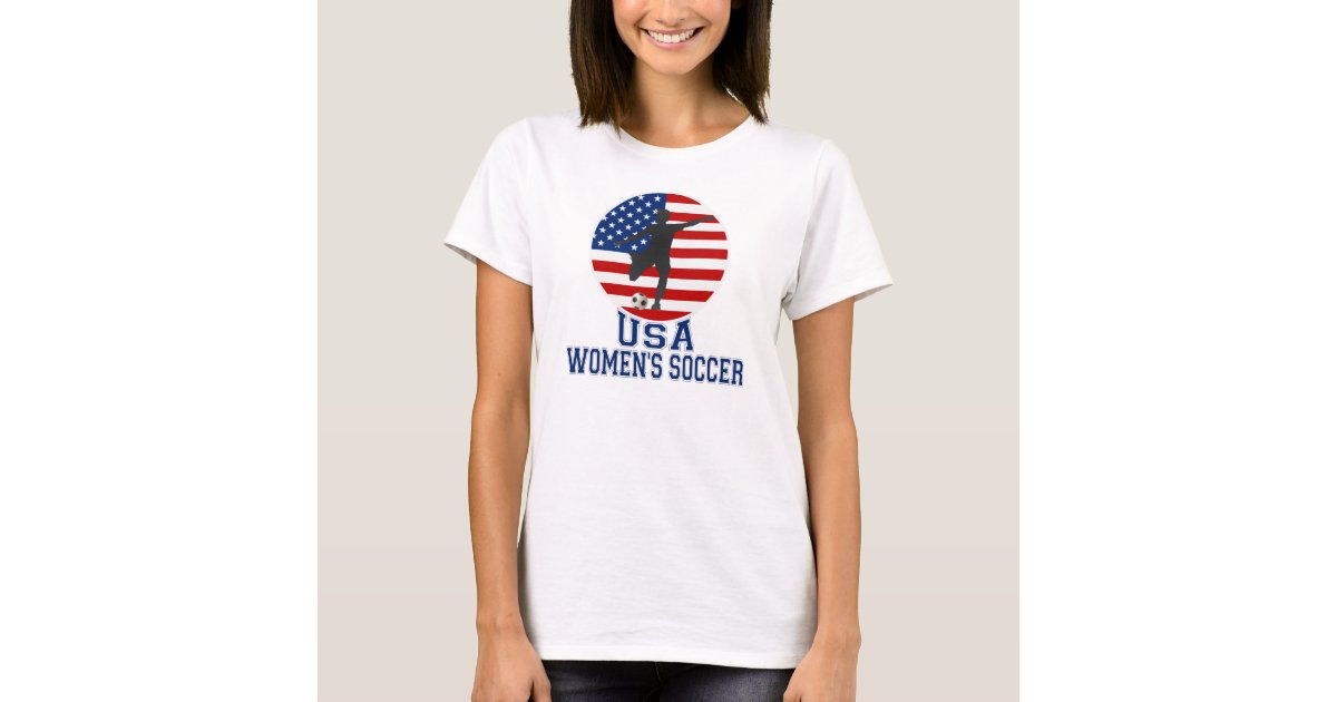 US Flag USA Women's Soccer T-shirt | Zazzle