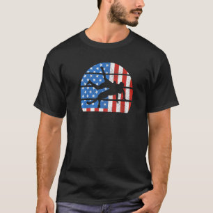 US Flag USA Wrestler American Flag Wrestle Men Boy T-Shirt
