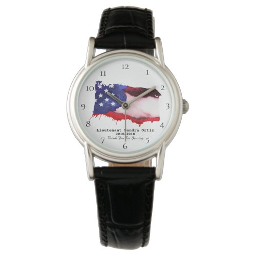  US Flag Veteran Military Red White Blue Ladys Watch