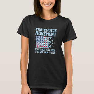 US flag w light blue ribbons symbol of PRO CHOIC T-Shirt