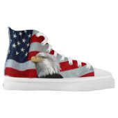 US FLAG WITH BALD EAGLE High-Top SNEAKERS (Left Shoe Inside)