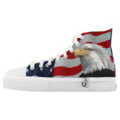 US FLAG WITH BALD EAGLE High-Top SNEAKERS (Left Shoe Outside)