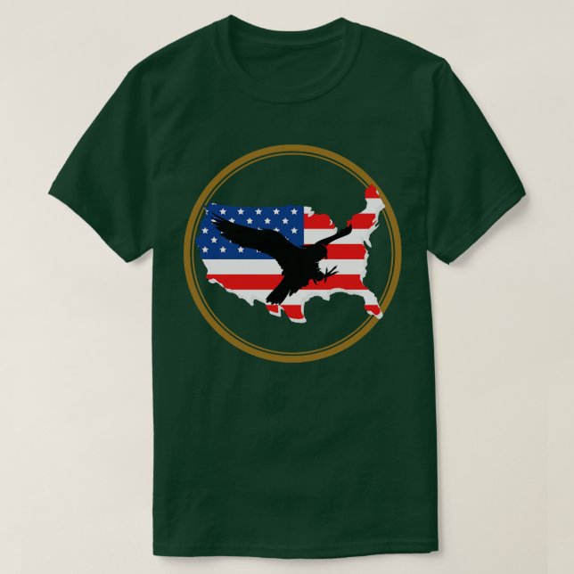 US Flag With Eagle Silhouette T-Shirt (Design Front)