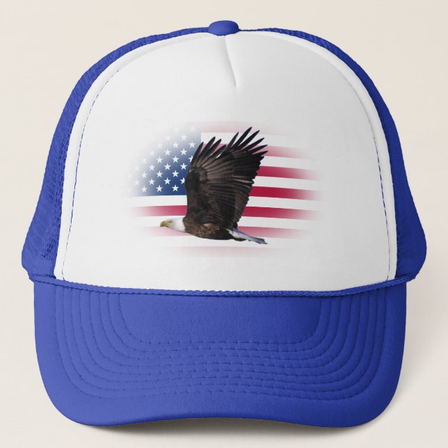 US Flag with Eagle Trucker Hat (Front)