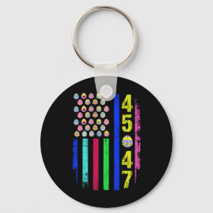 Us Flag With Eggs Funny Trump 45 47 Easter Day 1  Keychain