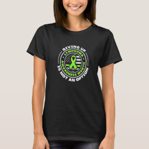 US flag with lime green ribbons for lymphoma aware T-Shirt
