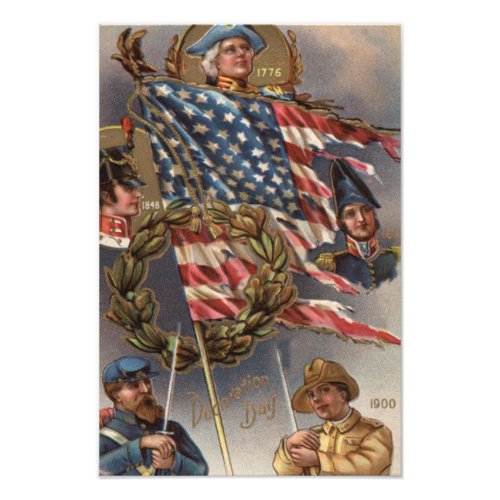 US Flag Wreath Military Memorial Day Photo Print