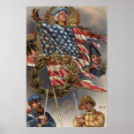 Us Flag Wreath Military Memorial Day Poster at Zazzle