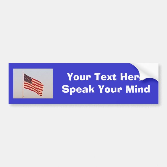 US Flag + Your Text Bumper Sticker (Front)