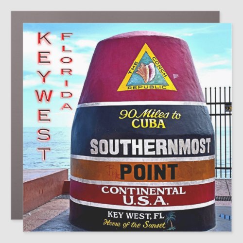 US Florida _ Key West _ Southernmost point buoy _ Car Magnet