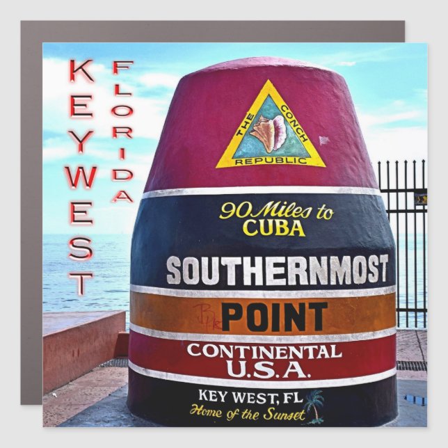 US Florida - Key West - Southernmost point buoy - Car Magnet (Front)