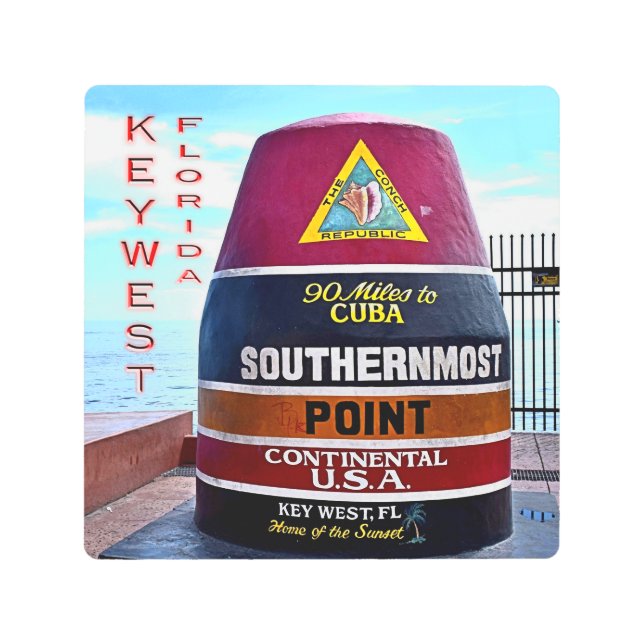 US Florida - Key West - Southernmost point buoy - Metal Print (Front)