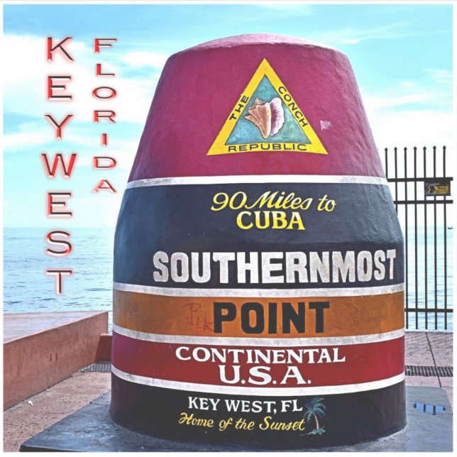 US Florida - Key West - Southernmost point buoy - Sticker (Front)