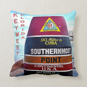 US Florida - Key West - Southernmost point buoy - Throw Pillow