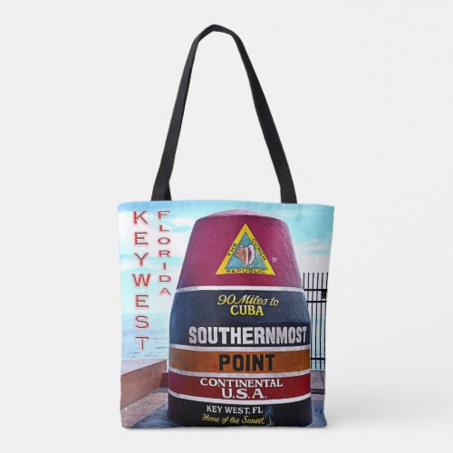 US Florida _ Key West _ Southernmost point buoy _ Tote Bag