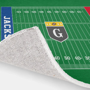 US Football Field with Custom Names and Letter Rug