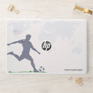 US football lover custom name laptop skin
