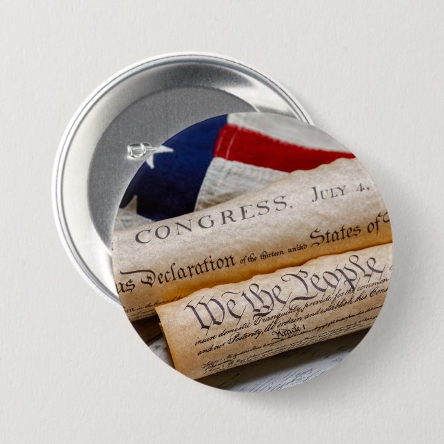 US Founding Documents Button (Front & Back)