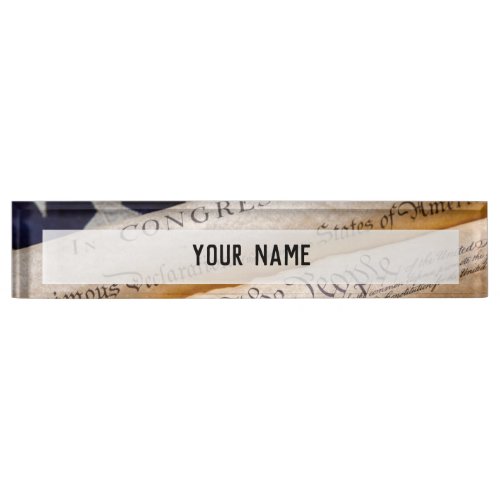 US Founding Documents Desk Name Plate