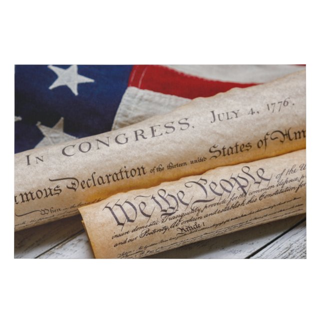 US Founding Documents Faux Canvas Print (Front)