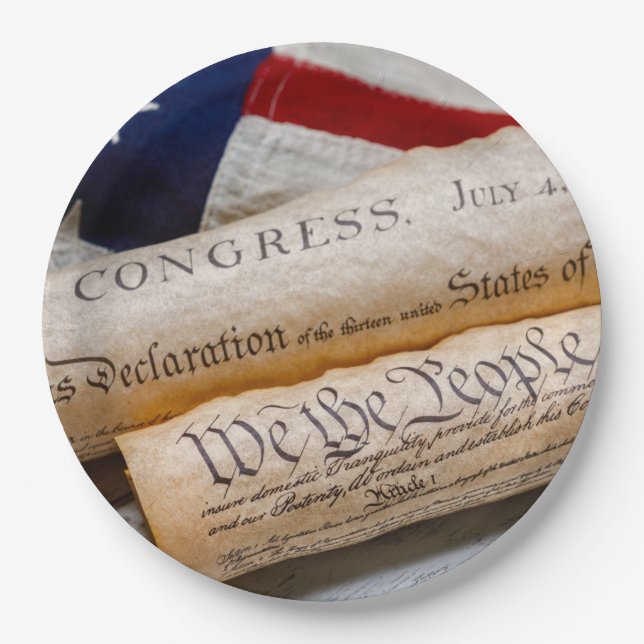 US Founding Documents Paper Plates (Front)
