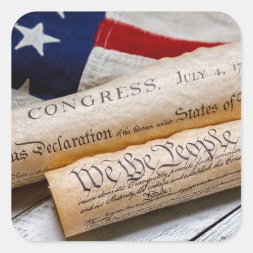 US Founding Documents Square Sticker