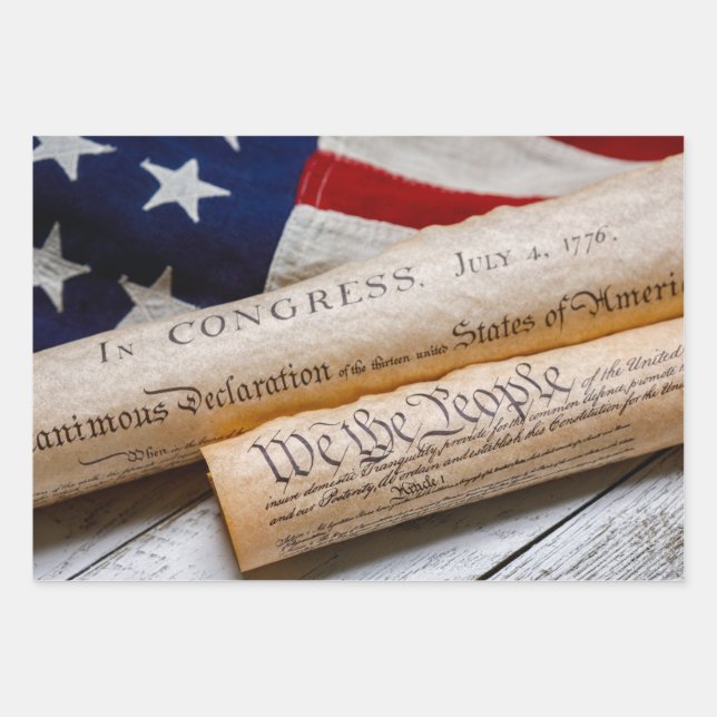 US Founding Documents Wrapping Paper Sheets (Front)