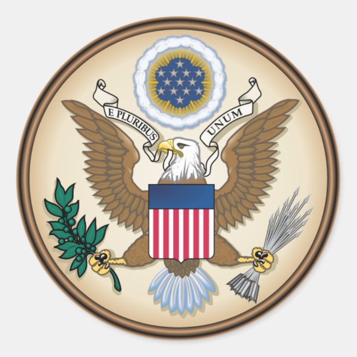 US GREAT SEAL ROUND STICKERS