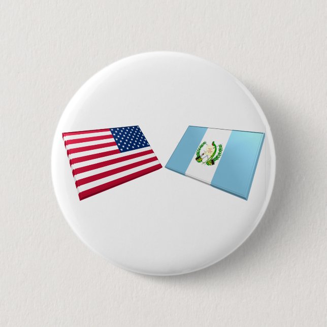 US & Guatemala Flags Button (Front)