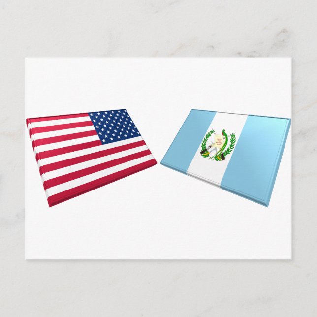 US & Guatemala Flags Postcard (Front)