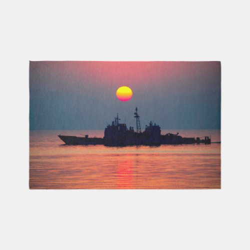 US GUIDED_MISSILE CRUISER RUG